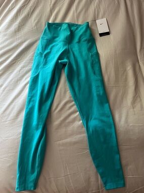 Nike Turquoise Dri-FIT Athletic Leggings
